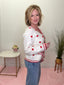 All Over Heart Valentine Sweater Cardigan 130 Sweaters - Ella Chic Boutique