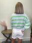 Always Ready Mint Striped Knit Top 130 Sweaters - Ella Chic Boutique