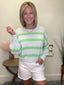 Always Ready Mint Striped Knit Top 130 Sweaters - Ella Chic Boutique