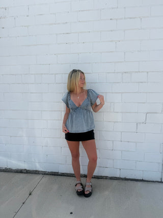 Alyssa Denim Tie Top - Ella Chic BoutiqueElla Chic Boutique