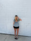 Alyssa Denim Pinstriped Open Back Tie Top