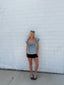 Alyssa Denim Pinstriped Open Back Tie Top