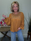 Autumn Arrives Embroidered Blouse - Ella Chic Boutique