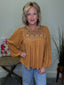 Autumn Arrives Embroidered Blouse - Ella Chic Boutique