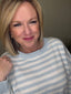 Baby Blue Lightweight Striped Crewneck Sweater