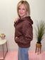 Bambi Cozy Polkadot Zip Up Hoodie Sweashirt in Brown 110 Tops - Ella Chic Boutique