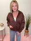 Bambi Cozy Polkadot Zip Up Hoodie Sweashirt in Brown