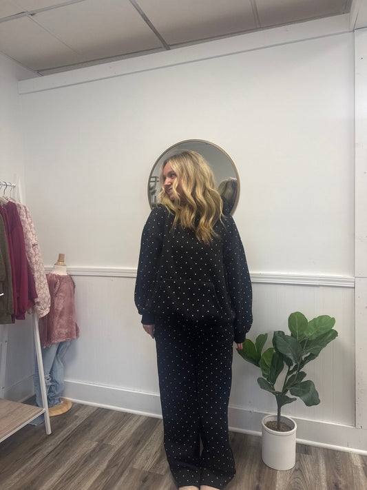 Bambi Polkadot Sweatpants in Black