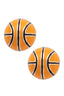 Basketball Enamel Stud Earrings in Orange/Black