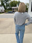Be Your Best Light Blue Striped Cardigan Sweater 130 Sweaters- Ella Chic BoutiqueThe Workshop Studio