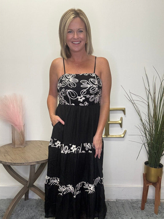 Better Than Ever Embroidered Floral Dress 150 Dresses & Jumpsuits - Ella Chic Boutique