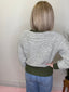 Better Together Contrast Knit V-neck Sweater in Olive 130 Sweaters- Ella Chic BoutiqueAnniewear