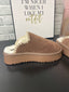 Biscotti Crochet Edge Sherpa Slip On Clog Shoe