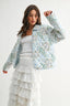 Blossom Breeze Blues Patchwork Quilted Jacket 130 Sweaters - Ella Chic Boutique