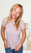 Blush Pink Polka Dot T-Shirt Top