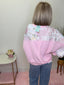 Blushing Beauty Patchwork Sweatshirt Top 110 Tops - Ella Chic Boutique