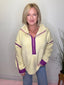 Break it Fleece Pullover Sweatshirt in Banana/Lavender 110 Tops- Ella Chic BoutiqueLovLov