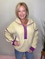 Break it Fleece Pullover Sweatshirt in Banana/Lavender