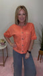 Brighten Up Coral Button Front Cardigan Top
