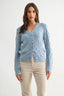 Brilliant Blue Pearl Adorned Knit Cardigan 130 Sweaters - Ella Chic Boutique