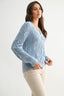 Brilliant Blue Pearl Adorned Knit Cardigan 130 Sweaters - Ella Chic Boutique