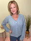 Brilliant Blue Pearl Adorned Knit Cardigan 130 Sweaters - Ella Chic Boutique
