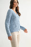 Brilliant Blue Pearl Adorned Knit Cardigan 130 Sweaters - Ella Chic Boutique