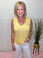 Build Me Up Ribbed V - Neck Sleeveless Top in Yellow 120 Tees & Tanks - Ella Chic BoutiqueYelete