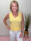 Build Me Up Ribbed V - Neck Sleeveless Top in Yellow 120 Tees & Tanks - Ella Chic BoutiqueYelete