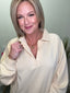 Buttercream V - neck Pullover Sweatshirt 110 Tops - Ella Chic Boutique
