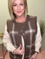 Button Down Plaid Fuzzy Knit Sweater Vest 110 Tops - Ella Chic Boutique