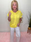 Button Down Solid Knit Summer Sweater Top in Yellow 110 Tops - Ella Chic BoutiqueVeryJ