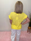 Button Down Solid Knit Summer Sweater Top in Yellow 110 Tops - Ella Chic BoutiqueVeryJ