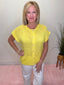 Button Down Solid Knit Summer Sweater Top in Yellow 110 Tops - Ella Chic BoutiqueVeryJ