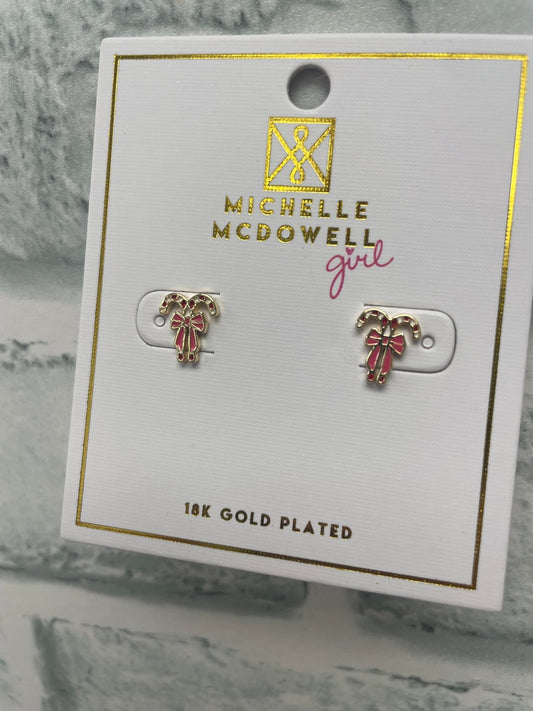 Candy Cane Bow Earrings