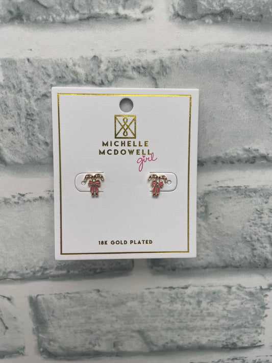 Candy Cane Bow Earrings