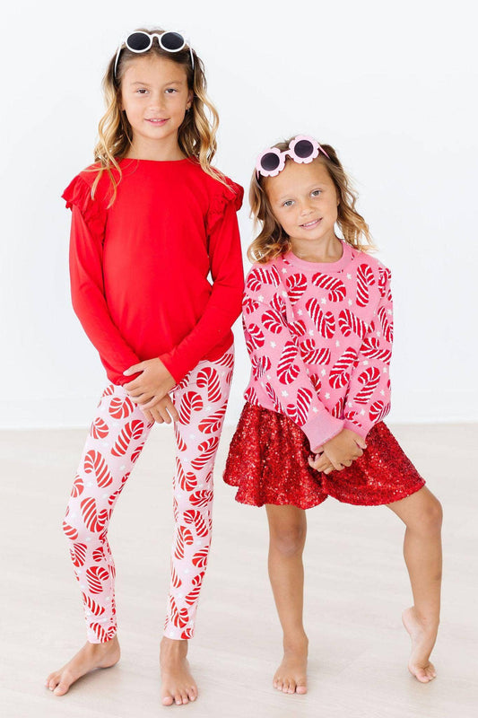 Girls Cutest Candy Cane Leggings