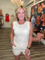 Casual Waffle Knit Tank Top Set in Cream 180 Shorts & Skirts- Ella Chic BoutiquePapermoon