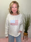Celebrate America Flag Cable Knit Sweater Top
