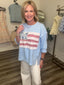Celebrate America Patchwork and Lace Oversized Top 110 Tops - Ella Chic BoutiqueBibi