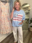 Celebrate America Patchwork and Lace Oversized Top 110 Tops - Ella Chic BoutiqueBibi
