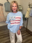 Celebrate America Patchwork and Lace Oversized Top