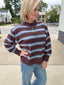 Change of Plans Brown and Blue Striped Sweater 130 Sweaters- Ella Chic BoutiqueThe Workshop Studio