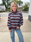 Change of Plans Brown and Blue Striped Sweater 130 Sweaters- Ella Chic BoutiqueThe Workshop Studio