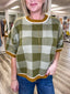 Changing Seasons Checkered Sweater Top
