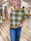 Changing Seasons Checkered Sweater Top 130 Sweaters- Ella Chic BoutiqueBon