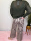 Check Me Out Gingham Wide Leg Cropped Pants in Chocolate 170 Pants- Ella Chic BoutiqueAnniewear