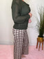 Check Me Out Gingham Wide Leg Cropped Pants in Chocolate 170 Pants- Ella Chic BoutiqueAnniewear