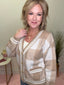 Checkered Plaid Gold Button Soft Cardigan Sweater 130 Sweaters - Ella Chic Boutique