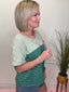 Checking In Green and Peach Striped T-shirt Top 110 Tops - Ella Chic BoutiqueAnniewear